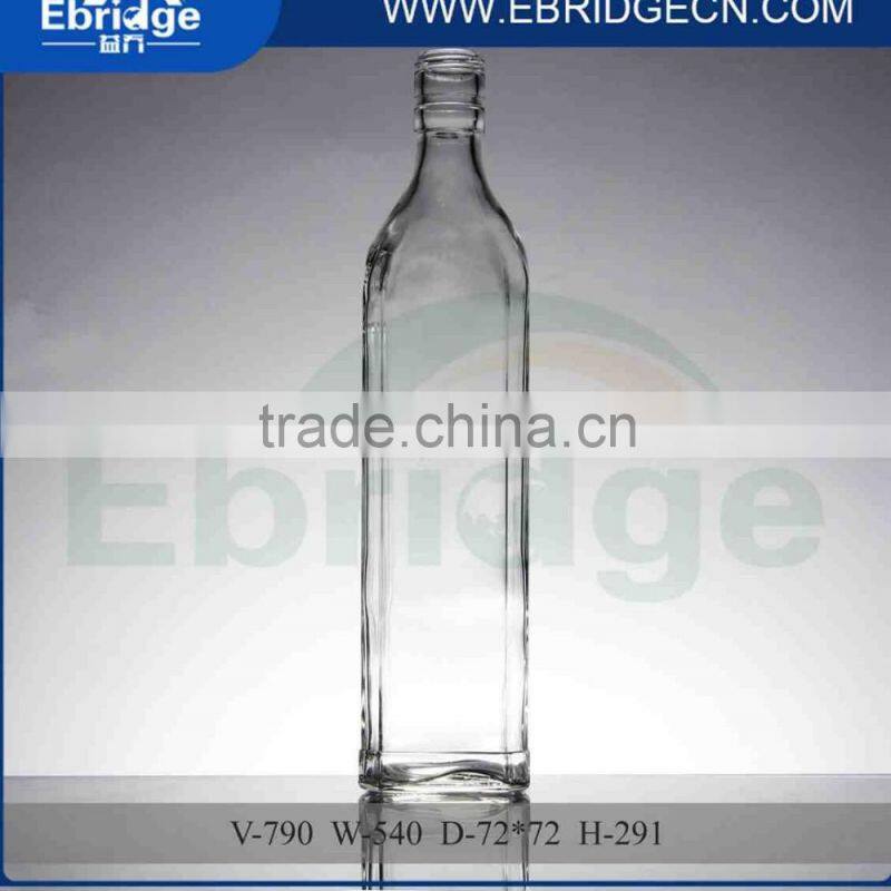 Hot Sale 790ml green glass empty beer bottles with screw cap