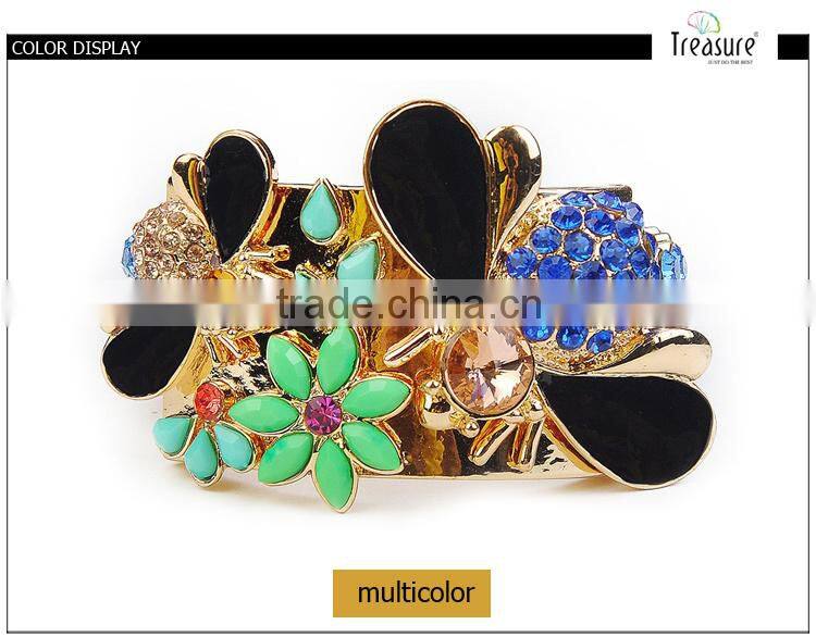 Dubai handmade gold rhinestone mosaic ethnic bracelet bangle on sale in 2016 new year