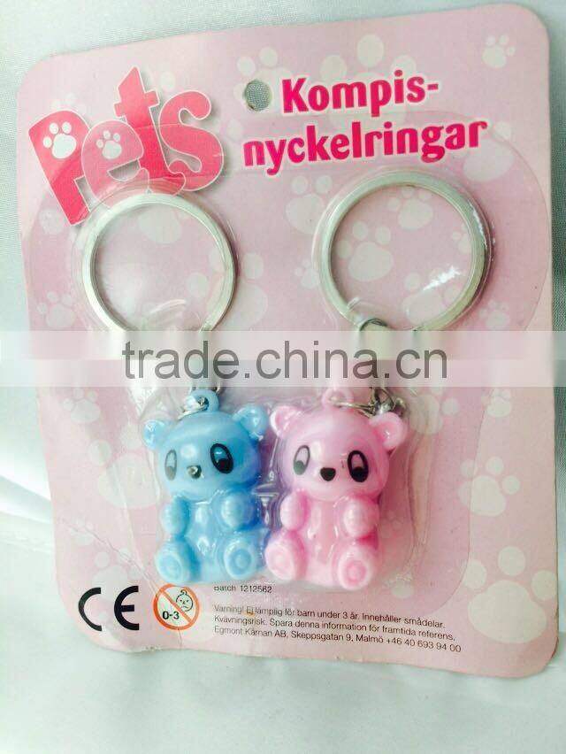Hot Sale 3D Promotional Gifts Blister Packing Plastic Animal Key Chain