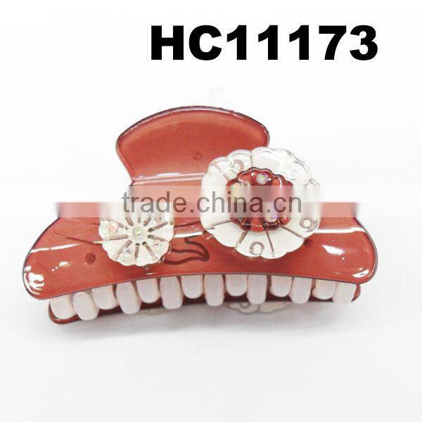 jeweled plastic flower ponytail claw hair ornament wholesale china