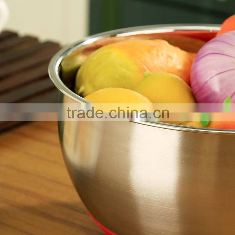 2016 Hot sale 3pcs Stainless Steel Non-Slip Mixing Bowl