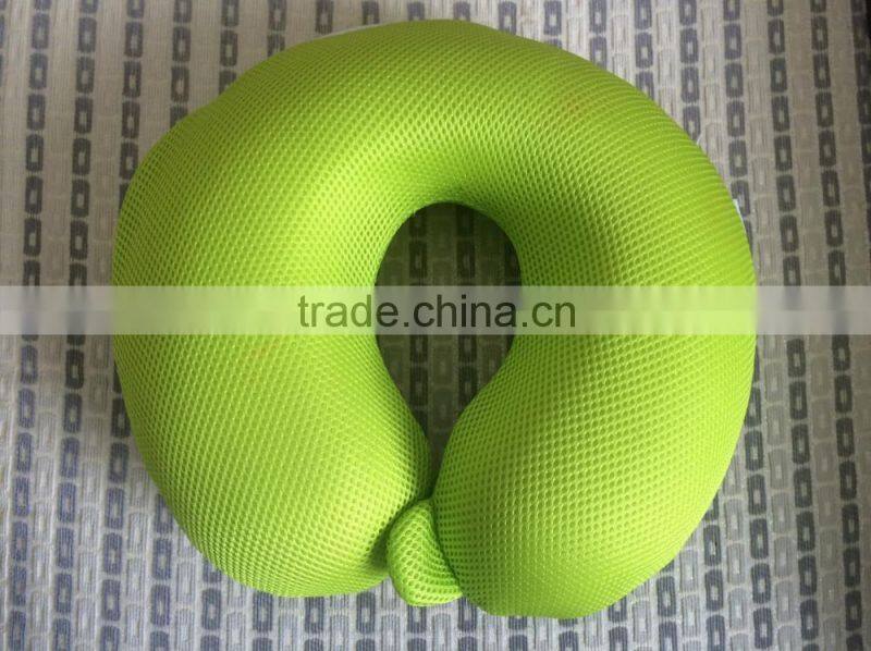 Travel foam pillow 100% car neck pillow neck massage pillow super soft fabric neck pillow LS-U-017-A