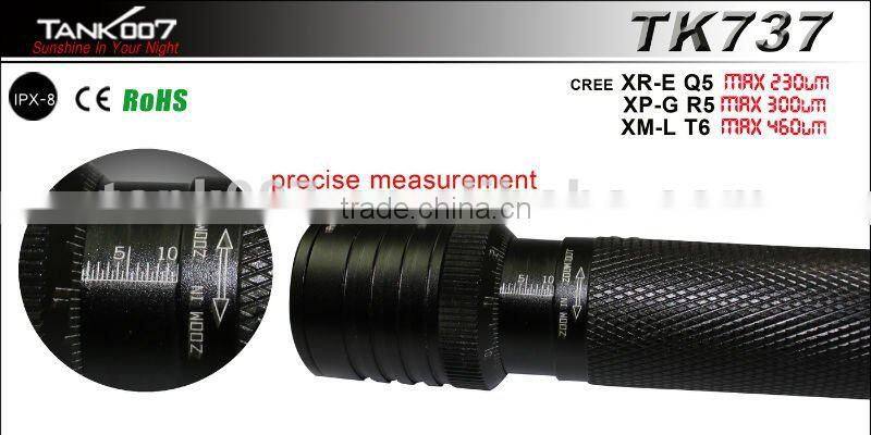 Zoomable CREE XML XM-L T6 LED 5Modes Led Flashlight TK737