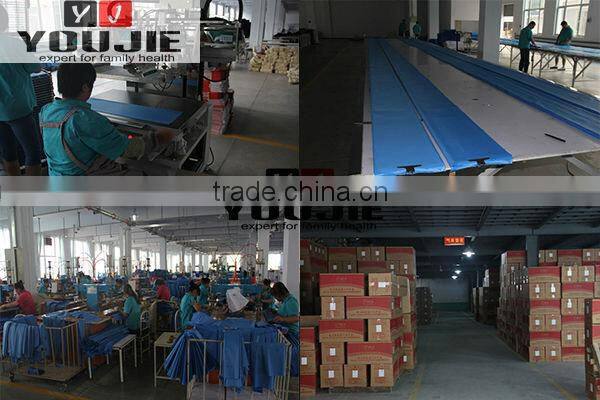 Blue inflatable leg support cushion