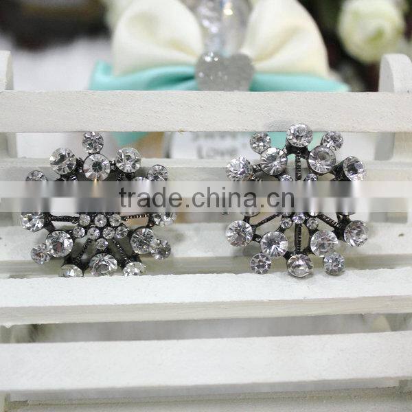 Wholesale black rhinestone acrylic button