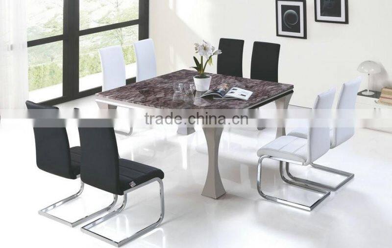 Marble Top Dining Table With Stainless Steel Frame A339#