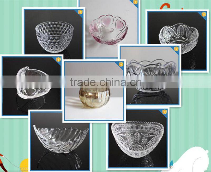 pressed punch glass crystal bowl engraved flower crystal fruit bowl