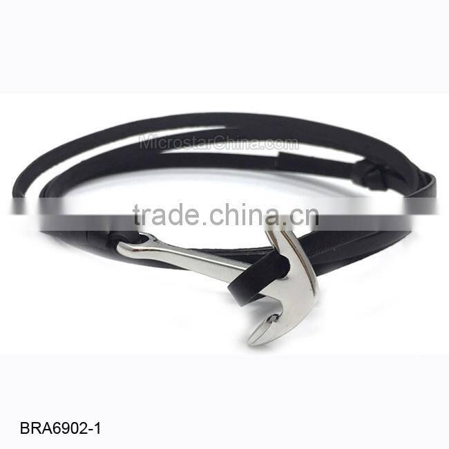 Real Leather Anchor Bracelet For Wholesale