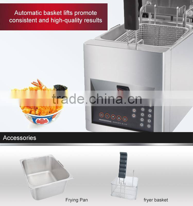 2016 New Product Stainless Steel Potato Fryer with Auto Lift Function 8L Restaurant Use