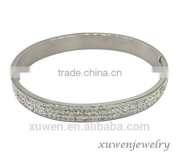 316l stainless steel make crystal bangle