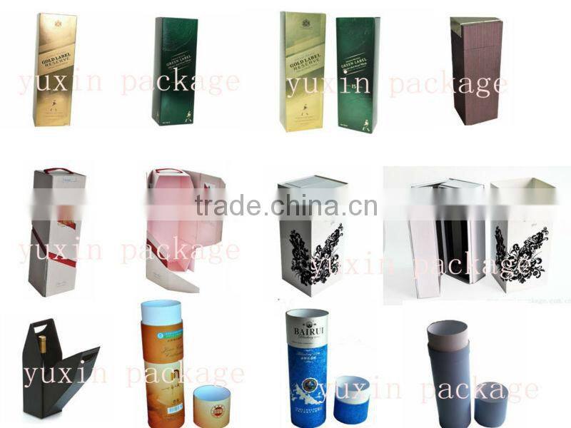 customized bottle package box made of paper tube fow wine