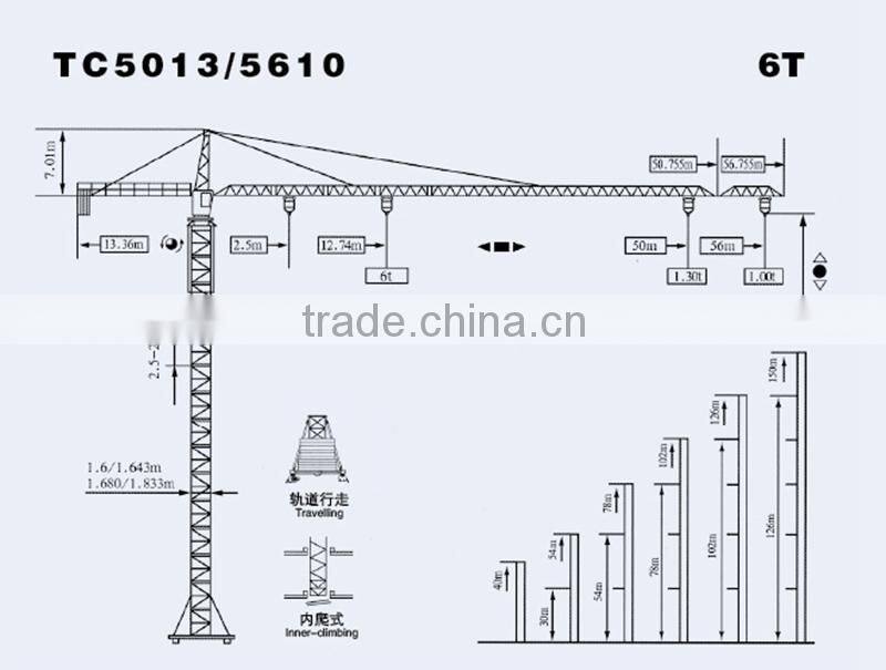 construction machine 6t tower crane qtz (tc5611-6) for sale