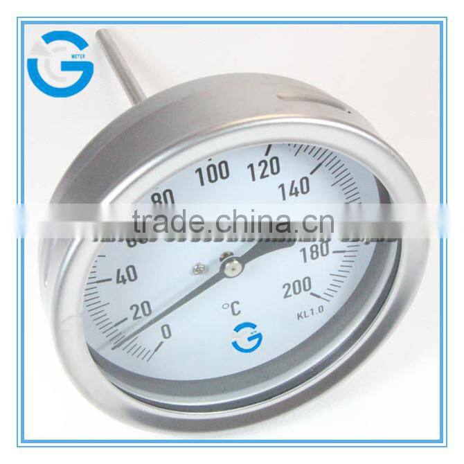 High quality all stainless steel bimetallic thermometer of 0 to 150c