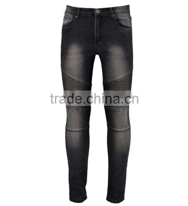 skinny fashion black good quality mens biker jeans(JXA122 )