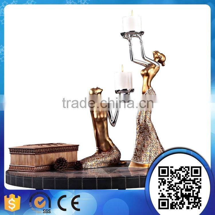 factory supply luxurious polyresin candle stand holders