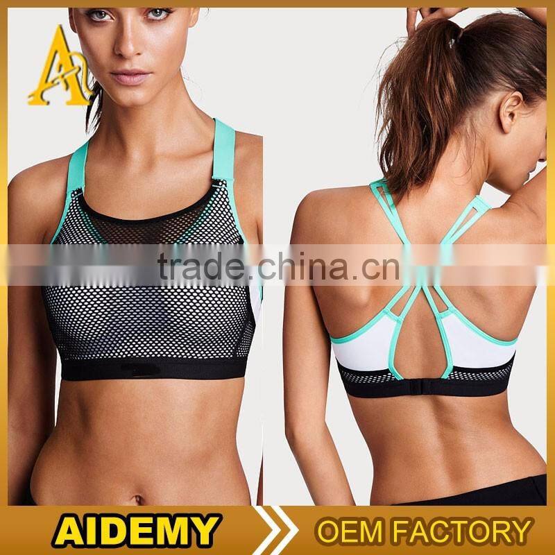 high quality women sports wear wholesale beautiful bra sexy bra design women mesh sports bra