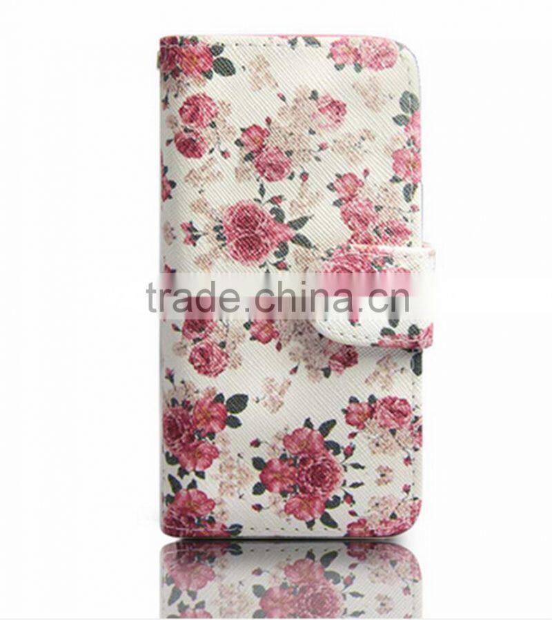 Card Slot For galaxy s7 Flip Stand Wallet Case Cover Floral Leather Printed
