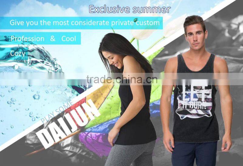 Daijun OEM slim fit 100% cotton plain man white tank tops in bulk