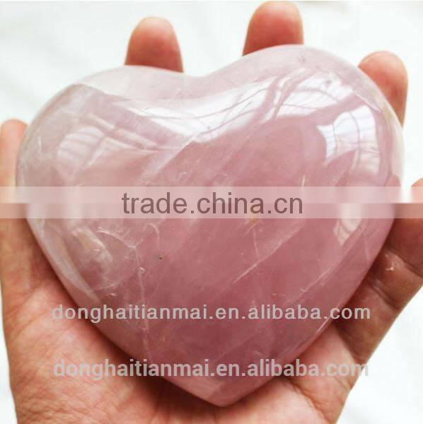 Hot Sale Natural Rose Quartz Crystal Heart for Wedding Gifts