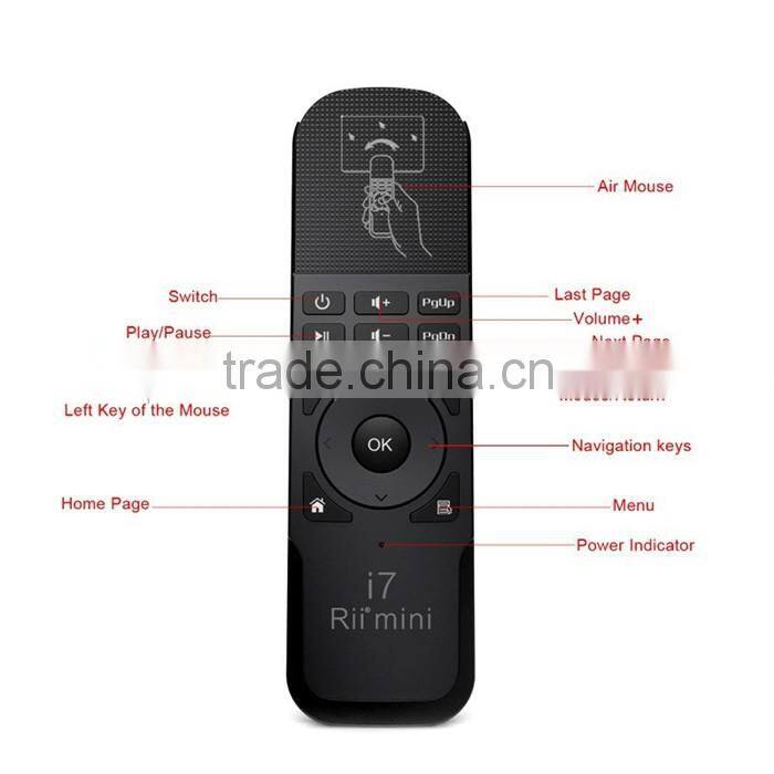Original android tv box remote high speed for Rii Mini i7 2.4G Mini Wireless Keyboard Air Mouse