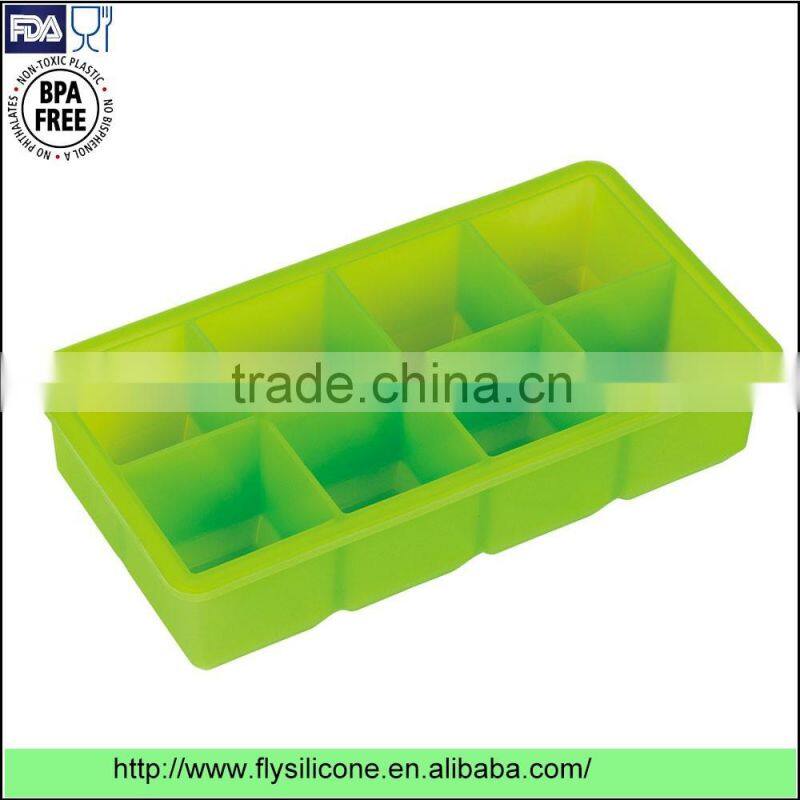 Hot sale on amazon customized logo perfect big size silicone ice cube mold