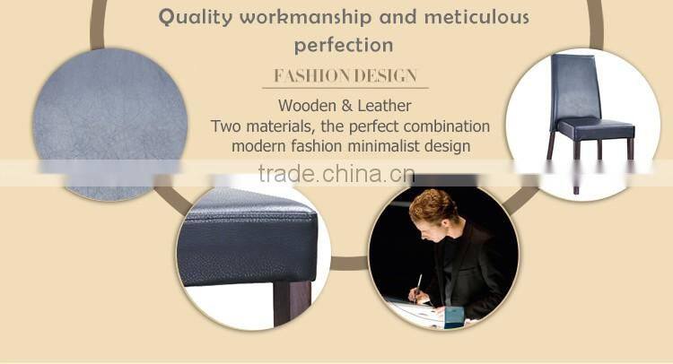 Wholesale modern dining room furniture PU leather dining chair with wood Legs