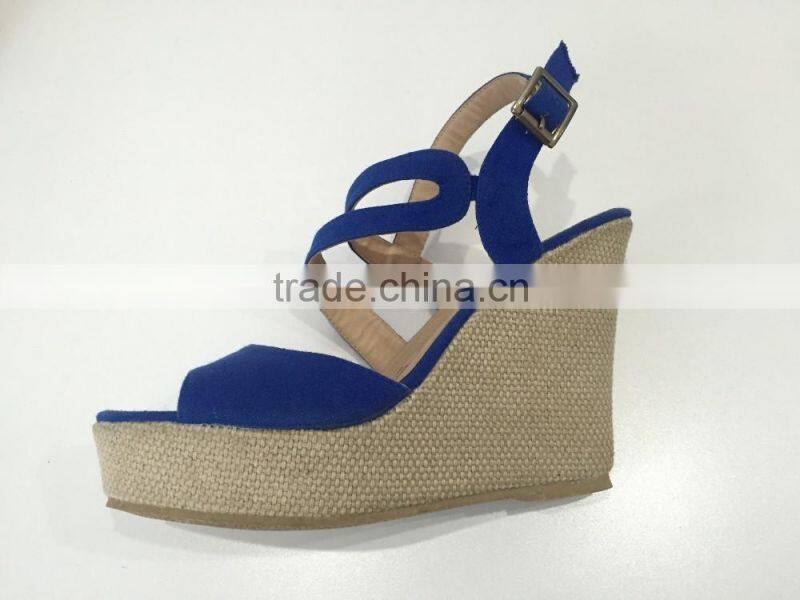 2016 wholesale royal canvas upper platform high heel women sandals espadrilles shoes