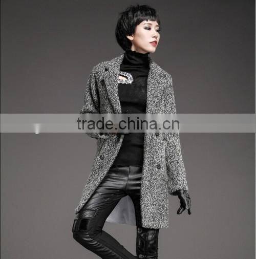 Europe Fashion Fur Collars Belt Overcoat Hot Sale Long Style Charming Elegant High Quality Ladies Overcoat