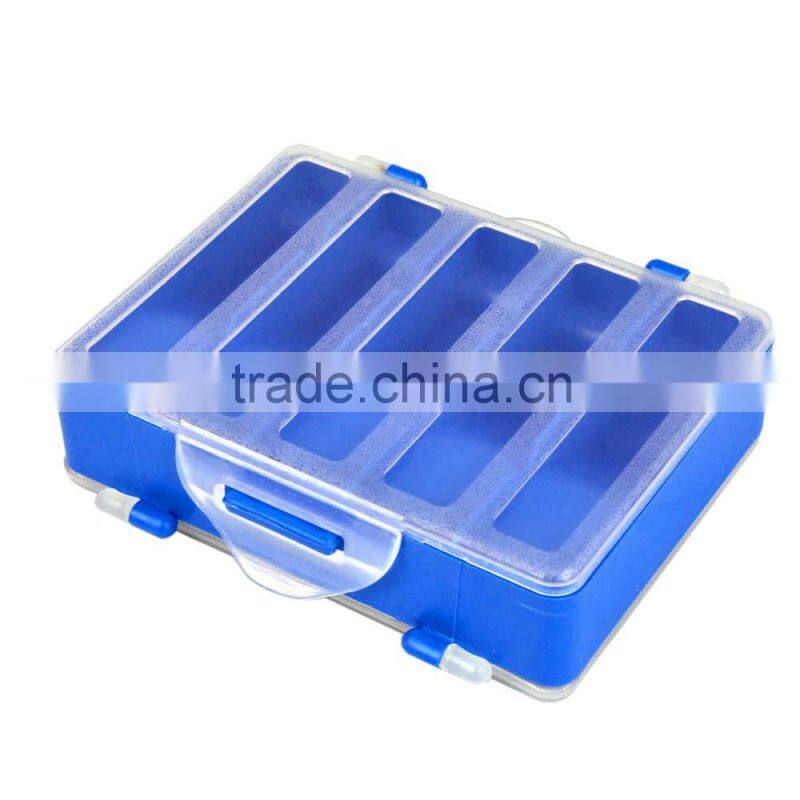 12.8 * 10 * 3.7cm Double Sided Transparent Visible Plastic Fishing Explosion Hook Set Box 10 Compartments