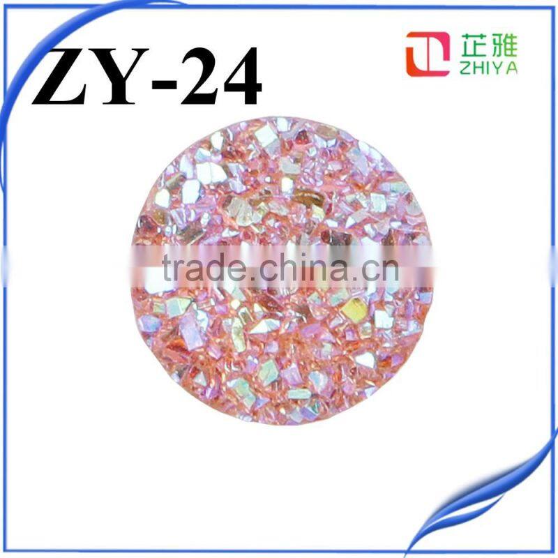 2016 fashion Agate Geode Slice Pendant Big Round 12mm Silver Agate Druzy Tianium Druzy Cabochon