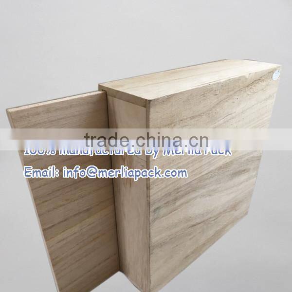 NEW MEDIUM SLIDE TOP WOOD STORAGE BOX SLIDING UNFINISHED PINE WOOD BOX 10''X8''X3''