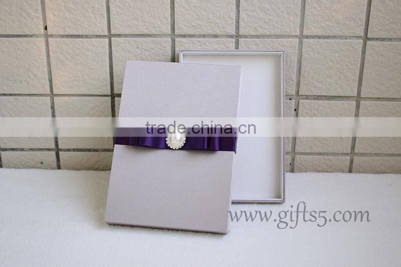 Custom Handmade wedding invitation box with pearl