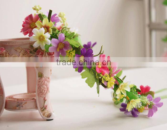 Hawaii Mini Cute Flower Wreath Bridal Party Woman Girls Flower Hair Accessory