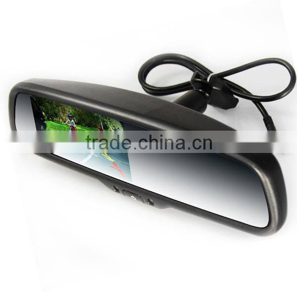 4.3 inch auto dimming compass rearview mirror with bracket adjustable guideline