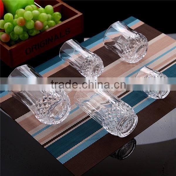 high white material drinking juice glass cup diamond shape whiskey glass cup promotional glass cup for sale