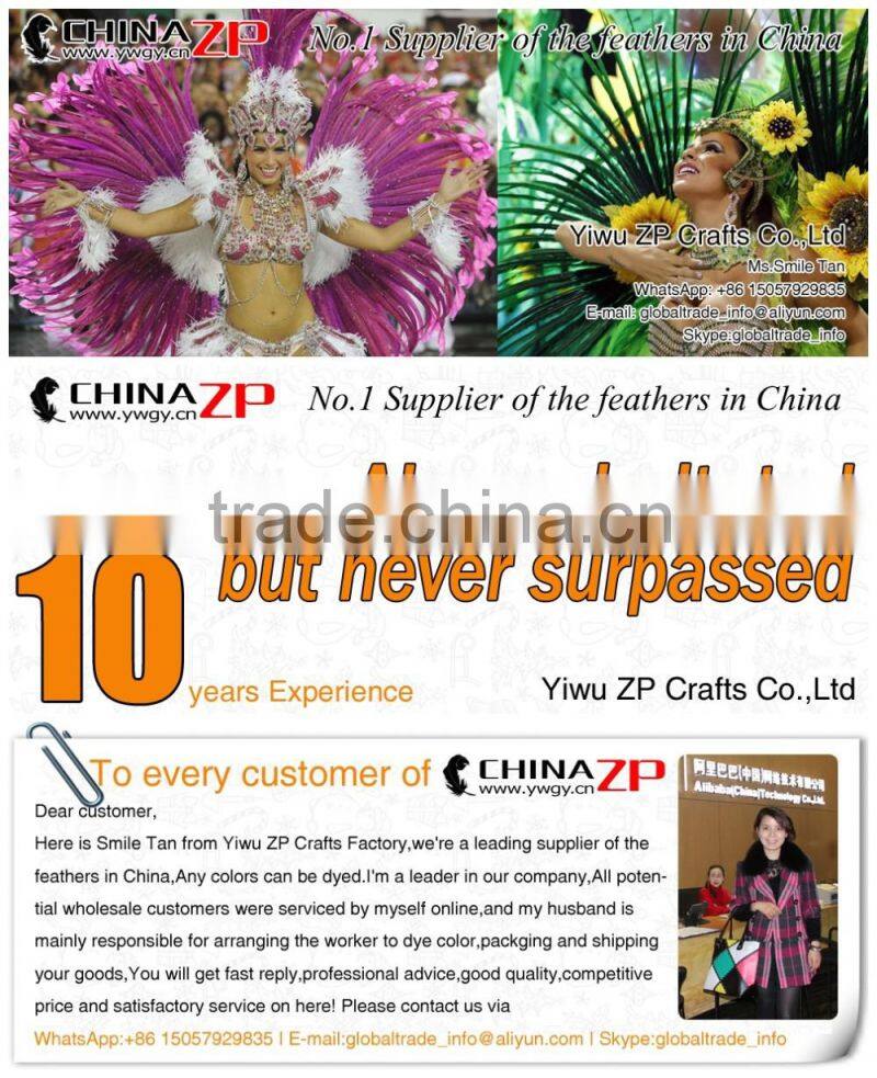 ZPDECOR Feather Dyed Green Hen Ringneck Pheasant Wing Quills Feather