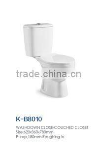 COCO 8001 good quality ceramic washdown two piece wc toilet size