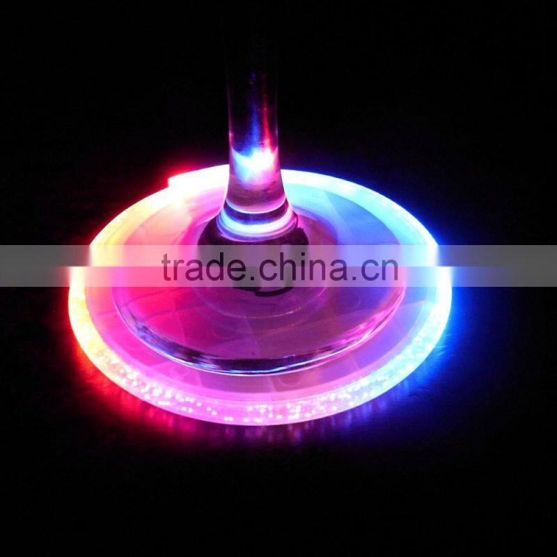 Cheap price factory direct sell colorful LED Bottle Coaster