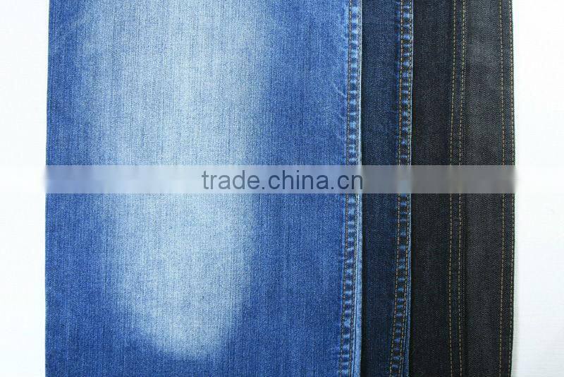 Dark Indigo Mercerized Cross Hatch Woven Cotton Stretch Textile Fabric Denim