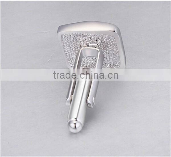 Yiwu factory wholesale copper metal enamel crystal cufflinks for men shirts cuff link