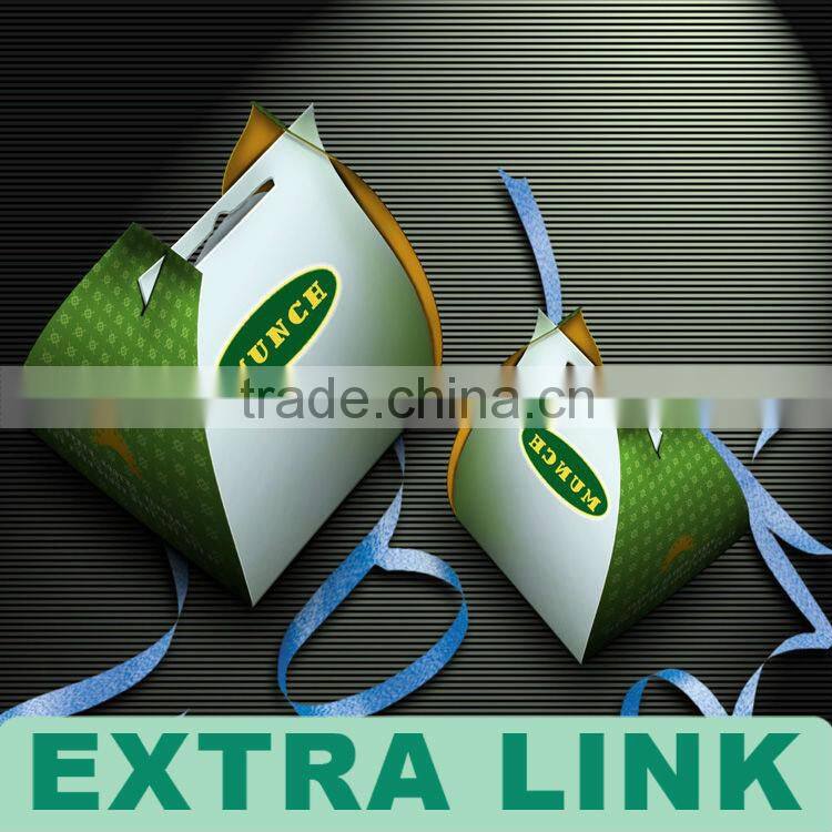 Folded Art Coated Paper 4c Printing Cupcake Box With Handle