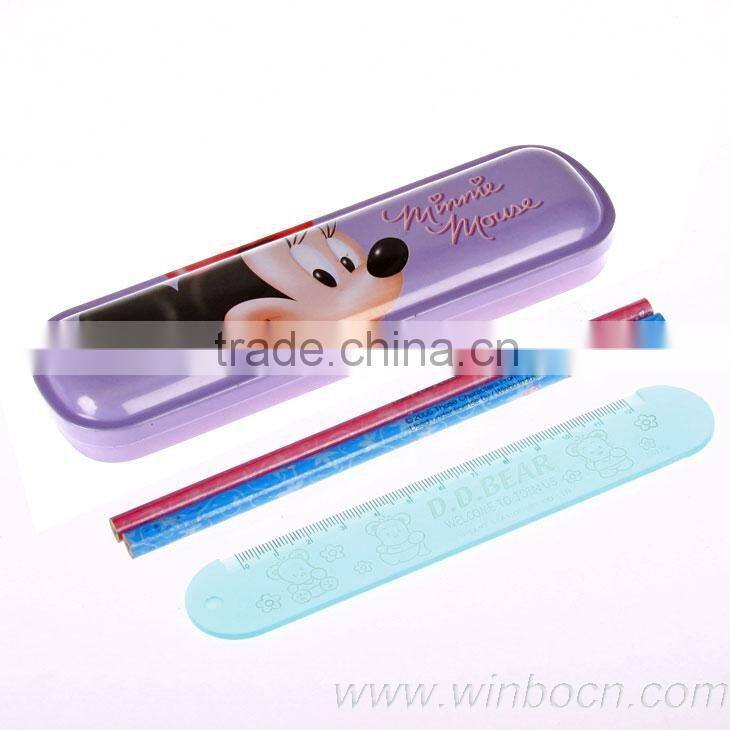 Single-layer Tin Cartoon Students Pencil Case