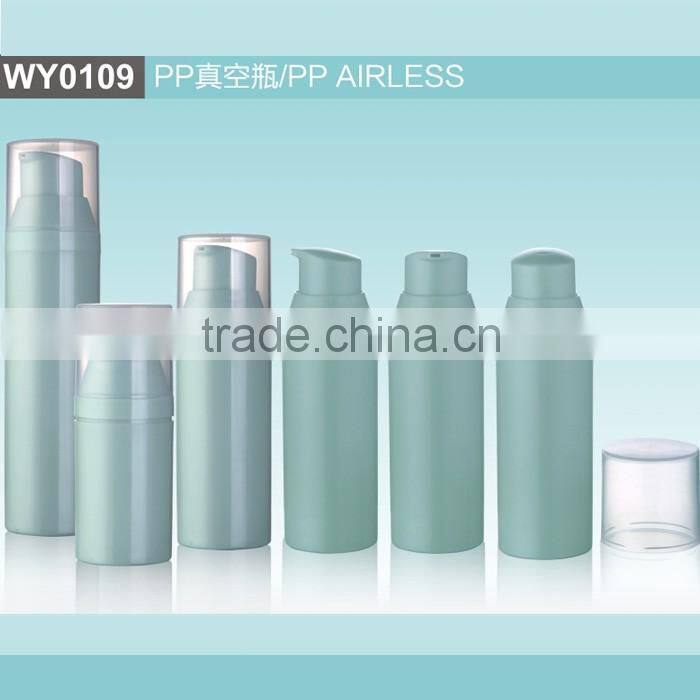 WY0106 PP airless bottle, 50ml, 75ml,100ml airless bottle with silver shoulder