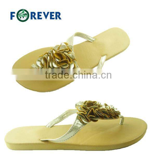 Summer PU flowers women flip flop