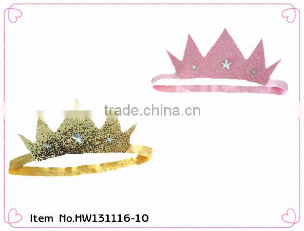 Glitter elastic headband,princess/princes crown headband,children accessories