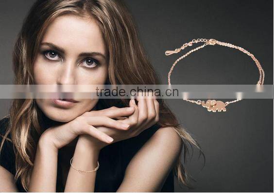 Jewelry 2016 Adjustable Rose Gold Elephant Bracelet