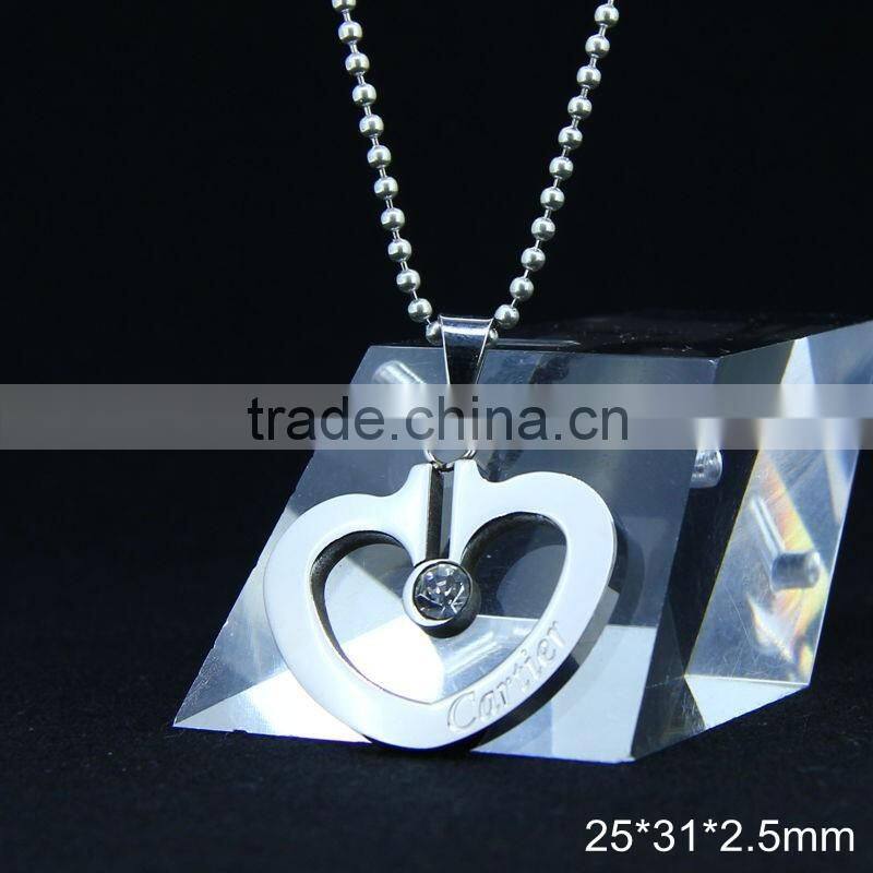 fashion women Free Shipping Heart Pendant Necklace with rhinestone