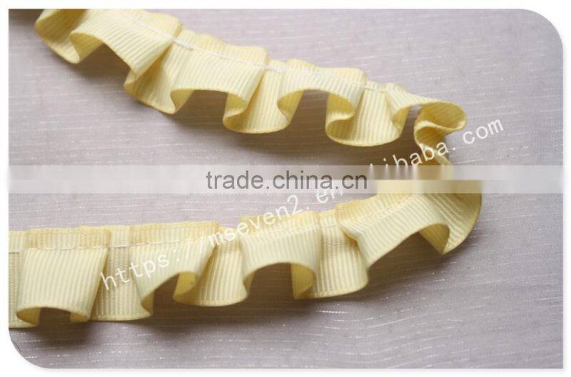 Fashional yellow 2cm width folding trims for swimwear wholesale