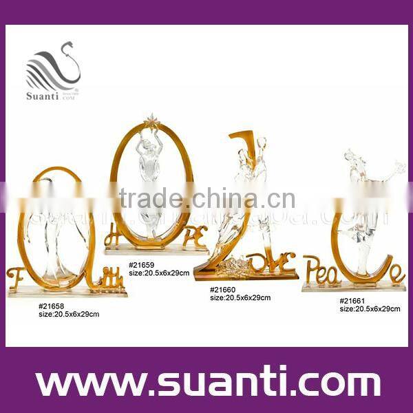 Polystone red giraffe model chrismas decoration