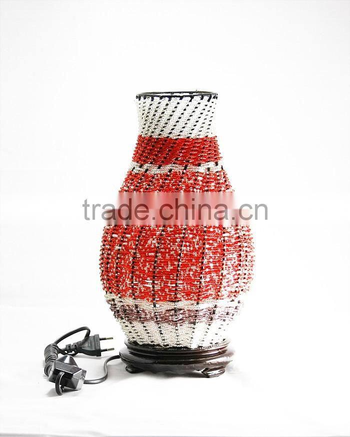 Bead twisted lamp, bamboo lamp included electric wire, socket and light bulb
